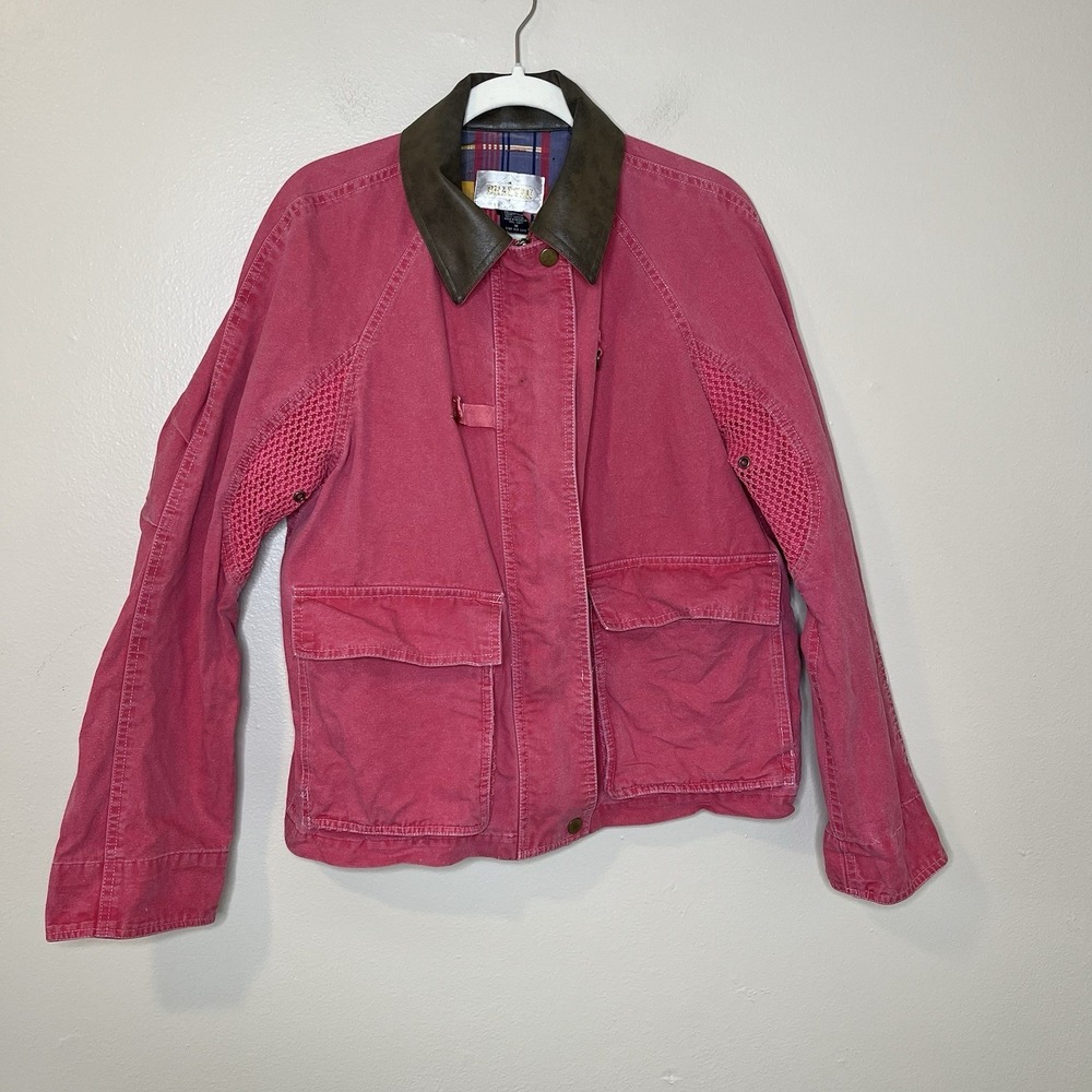 Vintage Hot Pink Bright Women's Chore Coat Utility Contrast Collar M Western 90s